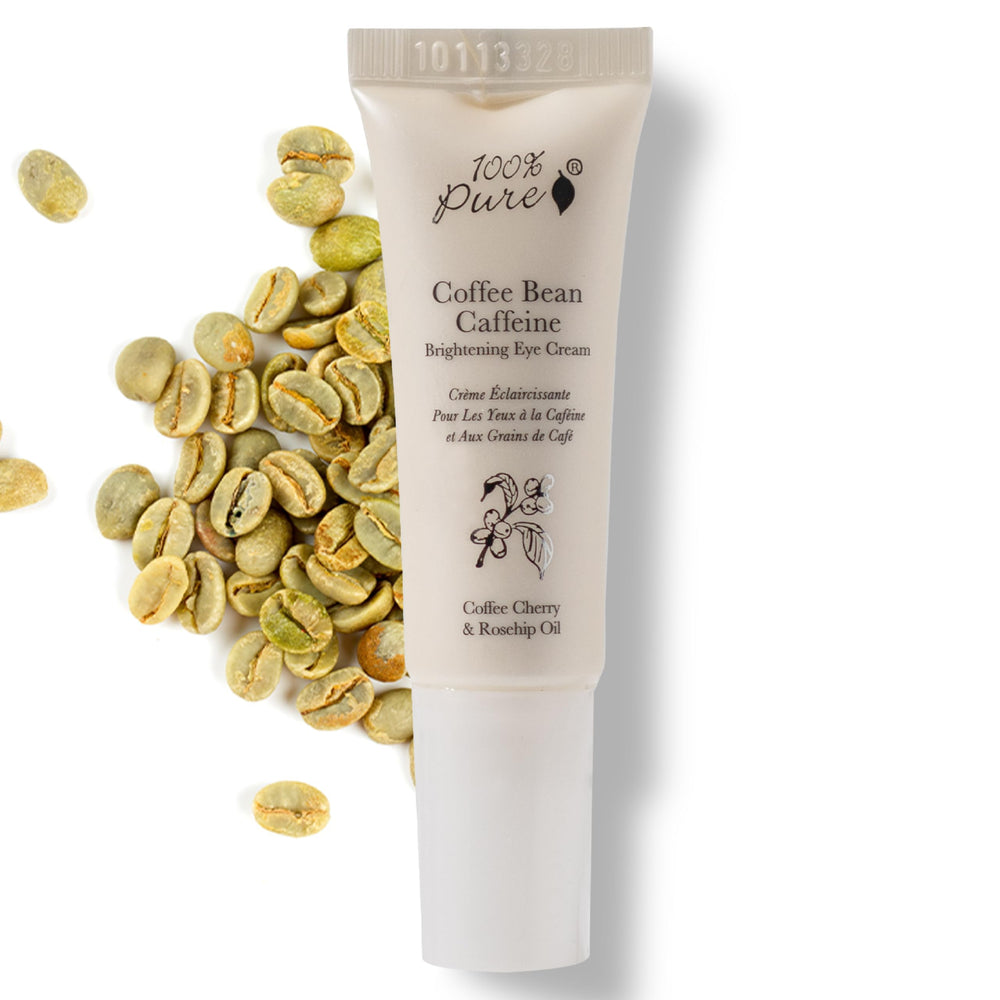 Crema de ojos 100% PURE en tubo con cafeína para despertar la mirada