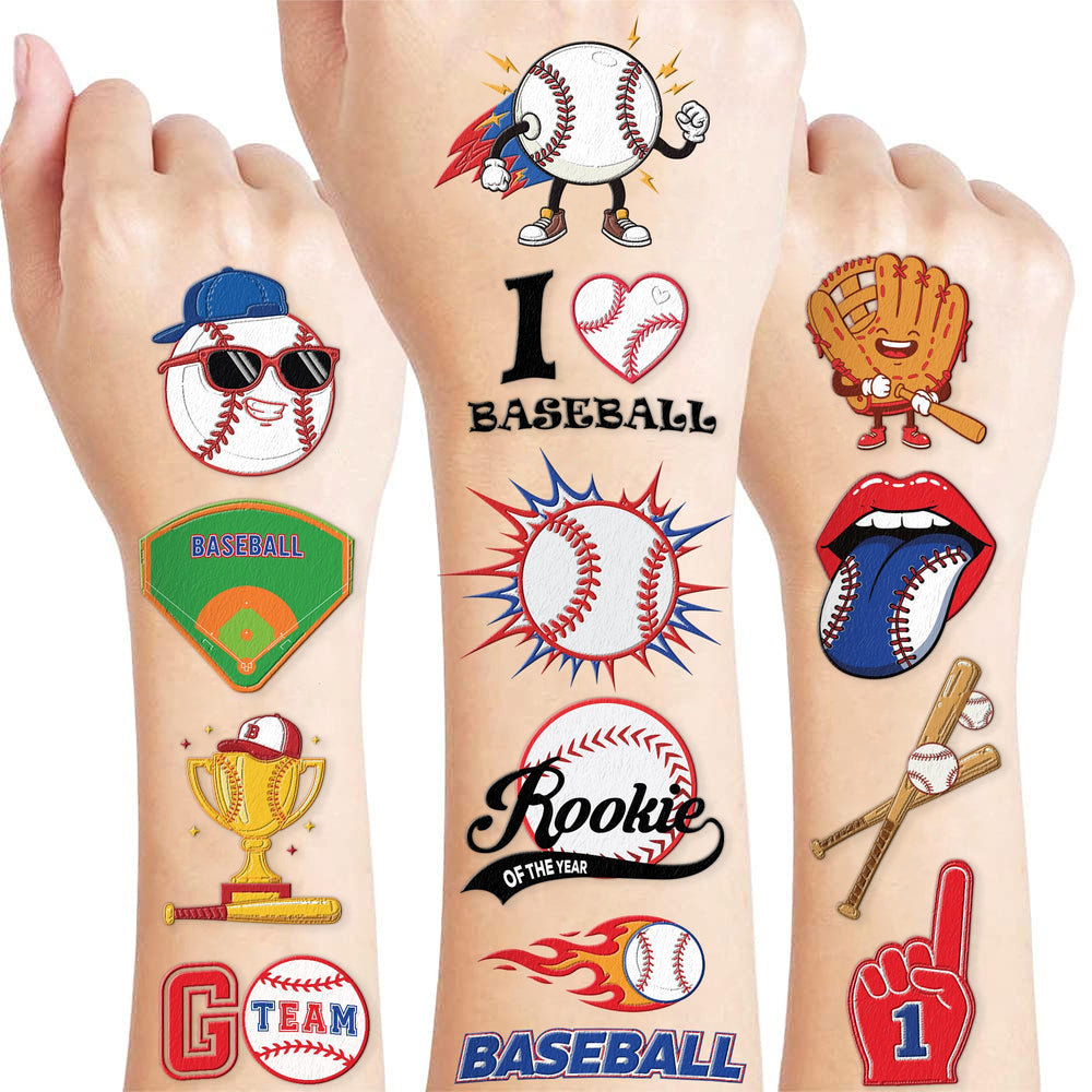 91TATTOOS ofrece tatuajes baseball con 96 diseños pre-cortados para fiestas.