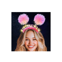 Diadema Aceorna corona luminosa rosa, ideal para fiestas y celebraciones de cumpleaños.
