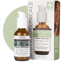 Advanced Clinicals Niacinamida 5% serum frente: frasco que mejora tono y textura