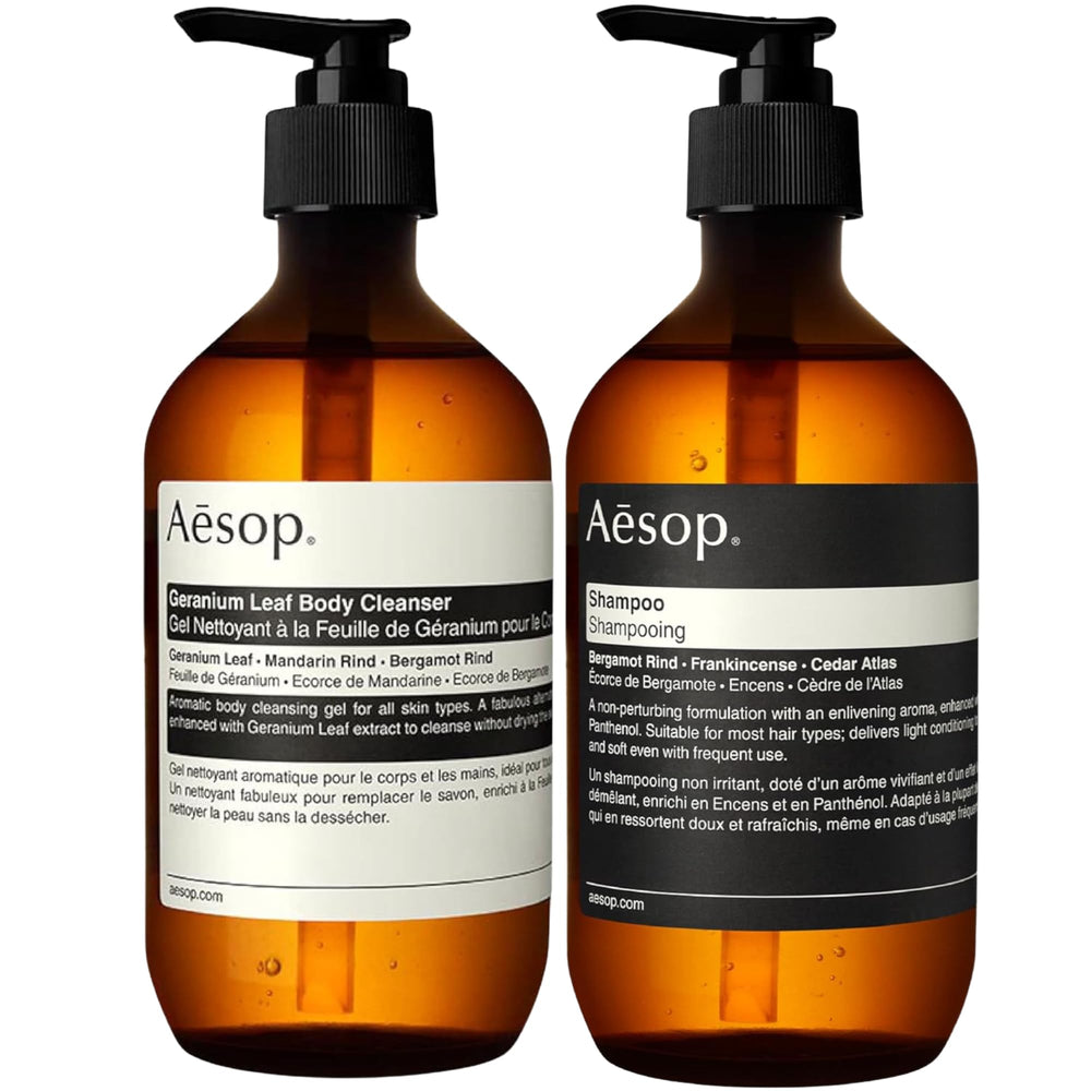 Aesop Gel Ducha Corporal Hoja de Geranio, limpia suavemente la piel y deja frescura.