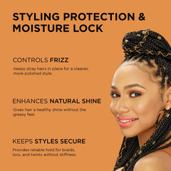 Aplicación del gel en las manos para peinar bordes con firmeza con African Pride
