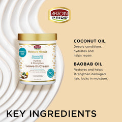 African Pride Milagro de Humectación, textura cremosa que suaviza el cabello