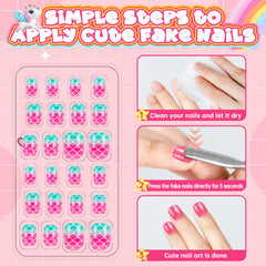 AGGKKY uñas postizas infantiles, diseños estrellas, ideal para fiestas y disfraces.