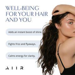 AIIR Shine Spray, acabado luciente para cabello liso o rizado.