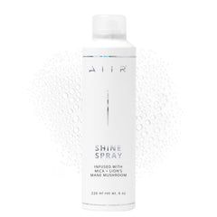 AIIR Shine Spray, botella brillante para un acabado luminoso y suave.