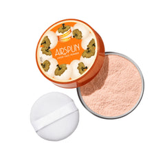Airspun polvo suelto tono miel beige, uso diario para acabado suave y natural.