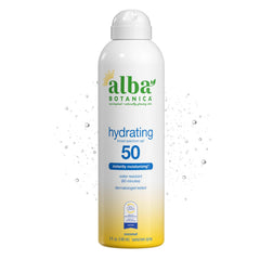 Alba Botanica protector solar para cara y cuerpo con SPF 50 para uso diario.
