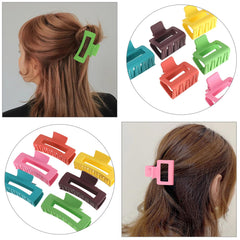 Alemaky pinza cabello cuadrada grande mate colorida verde, agarre estable para pelo grueso.