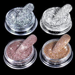 Allstarry polvo diamante en empaque, brillo reflector para uñas y artesanías.