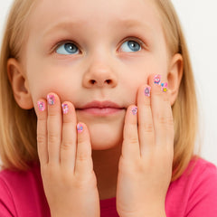 Allstarry nail stickers para niños, flor colorida, ideal para looks temáticos.