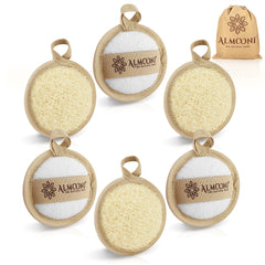 ALMOONI Esponja luffa natural para la cara, exfoliación suave para un rostro limpio.