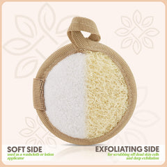 ALMOONI Luffa regalo en empaque compostable, ideal como obsequio.