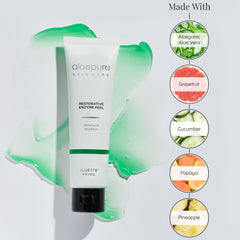 Aloette Face Peel Gel - Peel Enzimático Restaurador (2 oz / 60 g) | Exfoliante Facial Hidratante con Aloe Vera