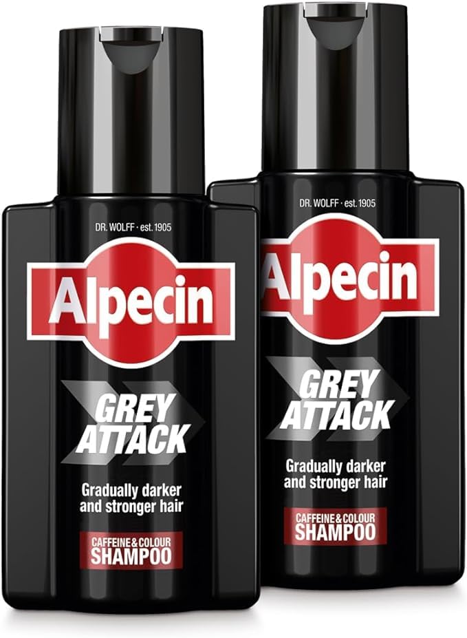 Alpecin Gris Ataque: envase doble, conveniente para uso diario y dos botellas.