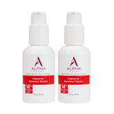 Alpha Skin Care Renewal Serum botella con textura suave para exfoliación suave.
