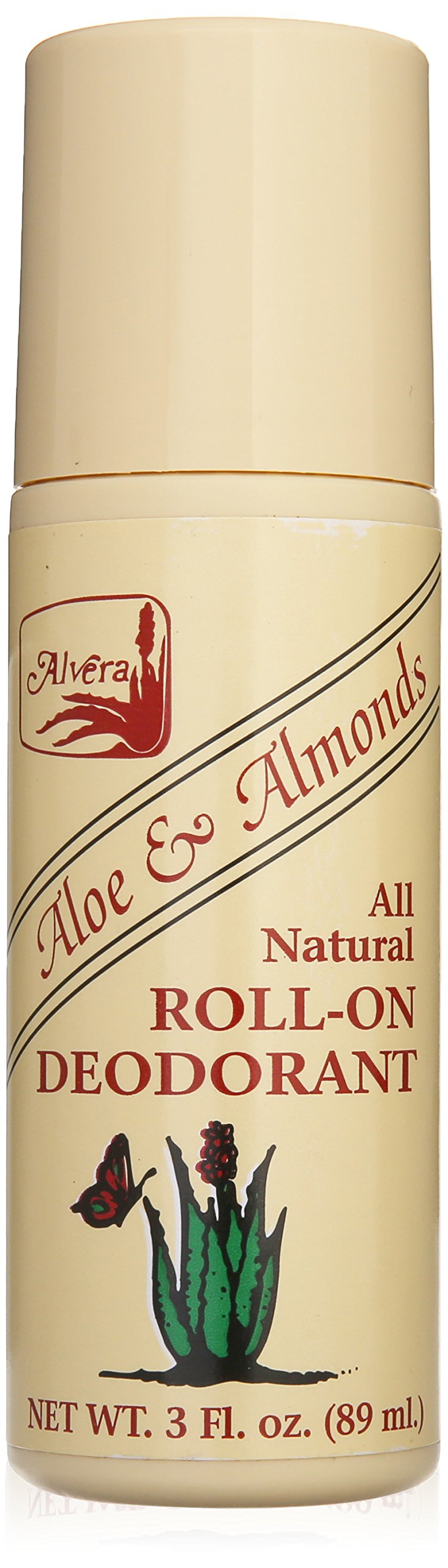 Alvera desodorante roll-on en empaque compacto para uso diario y transporte.