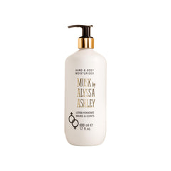 Loción Musk H&B de Alyssa Ashley, botella con bomba, aroma cálido y piel hidratada.