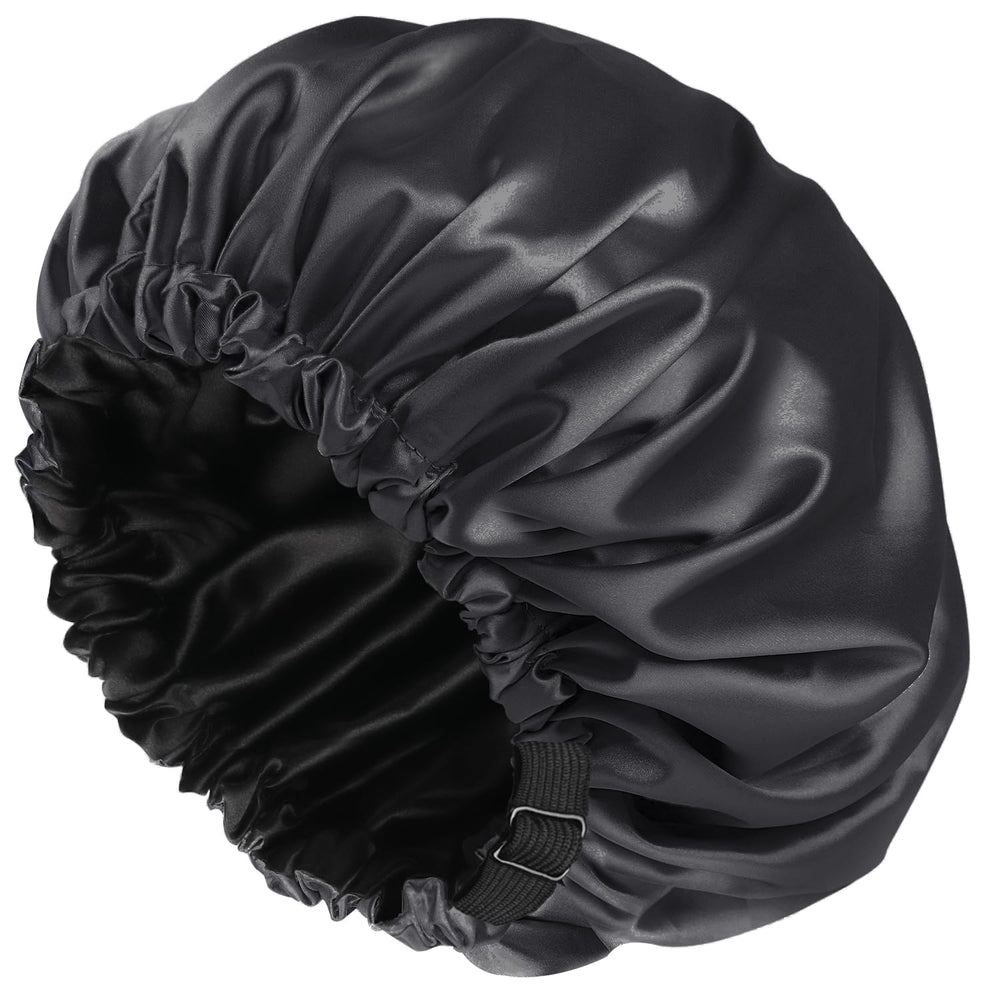 Gorro de ducha Amamba con forro de seda protege el cabello al ducharse.