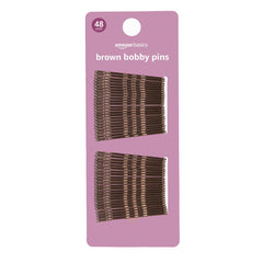 Amazon Basics horquillas marrón, 48 piezas, se integran con tu color de cabello