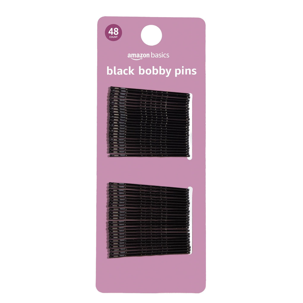 Pin-bobby Amazon Basics negro brillo vista frontal para peinados firmes