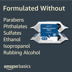 Toallitas desmaquillantes Amazon Basics sin alcohol para piel sensible