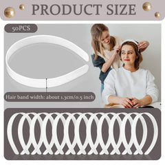 Amersumer diadema plana blanca, uso fácil para manualidades y decoraciones con cintas.