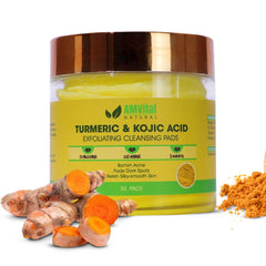 AMVital almohadillas limpieza turmeric kojlico: exfoliación suave para rostro limpio