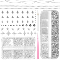 Anower perlas plateadas para uñas, acabado elegante y versátil
