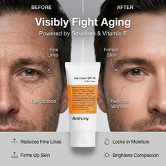 Anthony Crema Día SPF 30 textura ligera que se absorbe sin grasa.