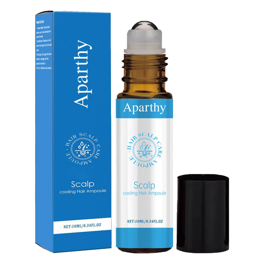 Aparthy serum crecimiento cabello roll-on con aplicador rodillo para aplicación precisa.