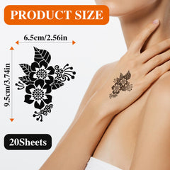 Apausvcm diseños mehndi variedad: luna, mariposa y flores para estilo único.