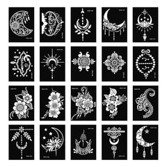Apausvcm plantillas temporales 20 hojas: reutilizables y fáciles para tatuajes rápidos.