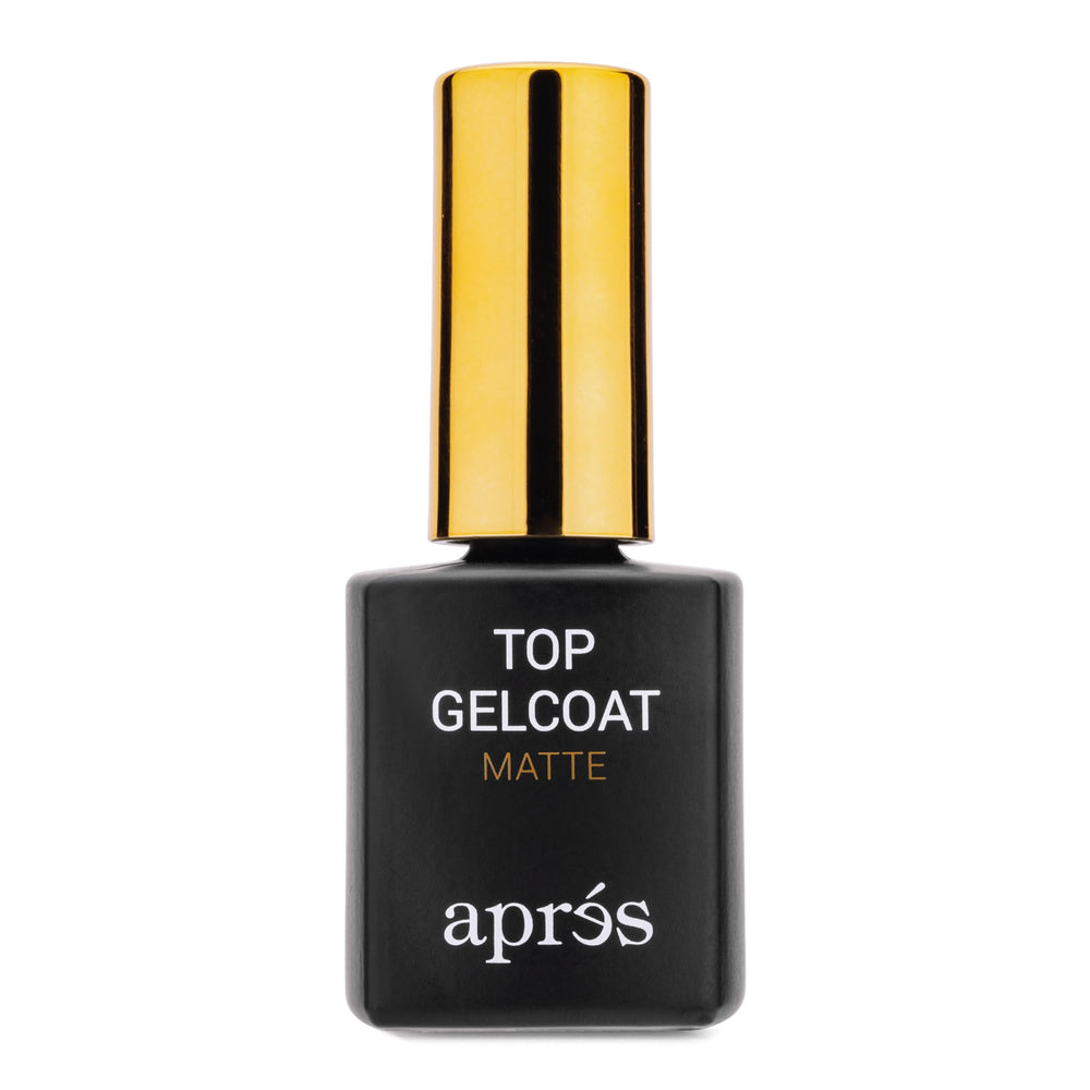 APRÉS capa superior mate sin residuo muestra textura mate suave para uñas elegantes.