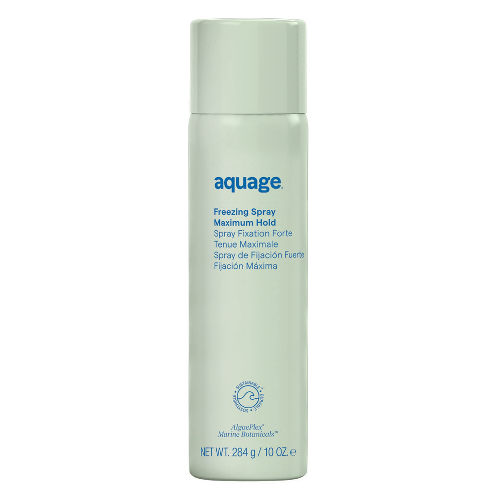 Aquage Freezing Spray en mano para fijación fuerte y suave sin residuo