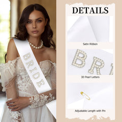Araluky cinta satín con perlas brillantes para un look glamoroso.