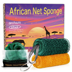 ARCH&M esponja net africana autentica 53 pulgadas para espalda, exfoliación suave.