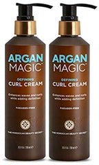 Argan Magic crema definidora para rizos, botella, aporta definición y brillo.