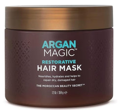 Argan Magic Mascarilla Restauradora Capilar, nutrición profunda para cabello dañado.