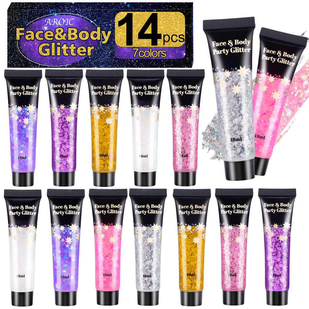 AROIC unicorn glitter en botella de 18 ml para juego creativo y fácil de aplicar.