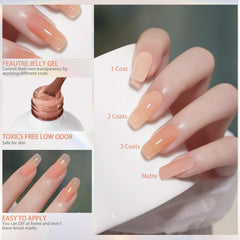 Artdone gel translúcido marrón, tono cálido para uñas naturales y modernas.