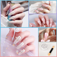 Polvo cromo aurora iridiscente Artdone para uñas con gel
