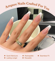 Artquee V kit uñas adheribles con limas y adhesivos para manicura fácil