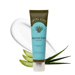 ARUBA ALOE Special Care Lotion, botella 2oz, hidratación duradera para piel seca.