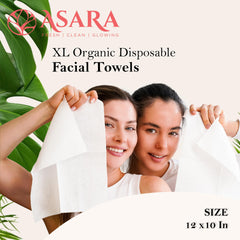 ASARA toallitas faciales orgánicas veganas para piel sensible