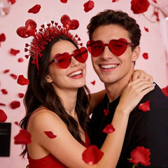 Asikkon gafas corazón rojo montura de metal para mayor durabilidad