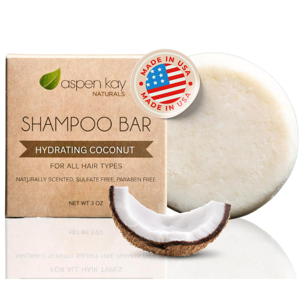 Aspen Kay Naturals bar champú coco argán, frente para cabello suave