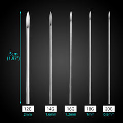 Detalle de la punta ATOMUS 16G para perforaciones precisas.
