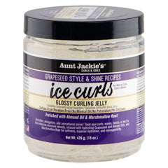 Aunt Jackie's Gel para rizos Brillantes; botella visible para definición y brillo