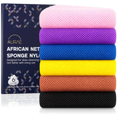 Esponja net africana AURAE en set multicolor para exfoliar diariamente